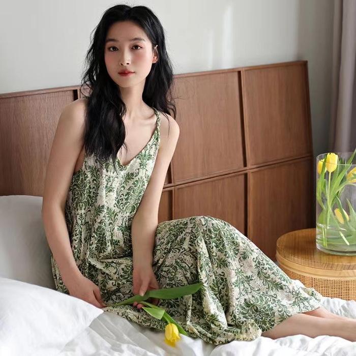 Korean nightgown comfortable pajamas very good fabric women clothing floral nightgown sweet home wear ﻿ 4