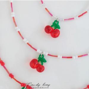 CandyBerry red cherry Accessories สร้อยคอลูกปัดจี้เชอร์รี่ ประกอบงานด้วยวัสดุเกรดคุณภาพ No.CN-011