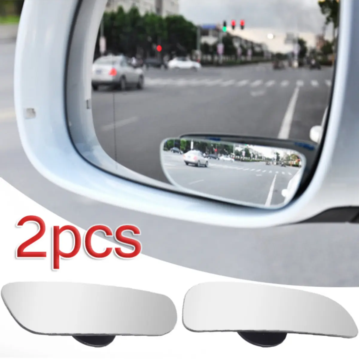 2 Pcs New Long Mirrors Car Wide Angle  Blind Spot Mirror 360 Degree Adjusting Auxiliary Convex Rearview Mirror Accessories