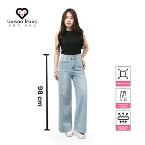 UNISOO JEANS - CK8007 Highwaist Oversize Baggy Loose Jeans | Celana Jeans Highwaist | Jeans Wanita Highwaist | Loose Jeans | Wide Leg Jeans Panjang Straight Hitam