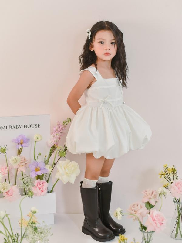Váy công chúa cho bé gái đầm Aimee Dress - Đầm Aimee Trắng HOMI BABY HOUSE phukien so