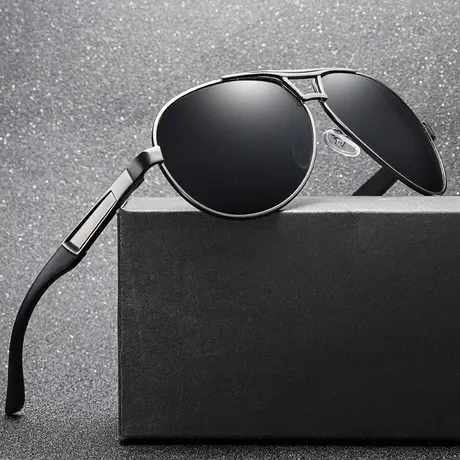 [BISA COD] Kacamata Polarized Premium Anti UV Anti Silau Aviator Style Bahan Metal Kokoh Pria Wanita kacamata hitam kece 1