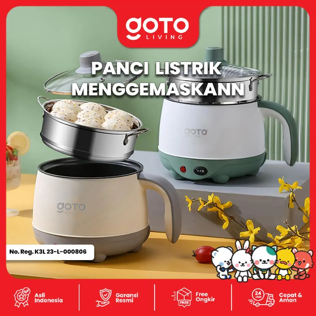 Goto [COD] Micha Panci Listrik Elektrik Mini Fry Pan Hotpot Serbaguna 1.8 L