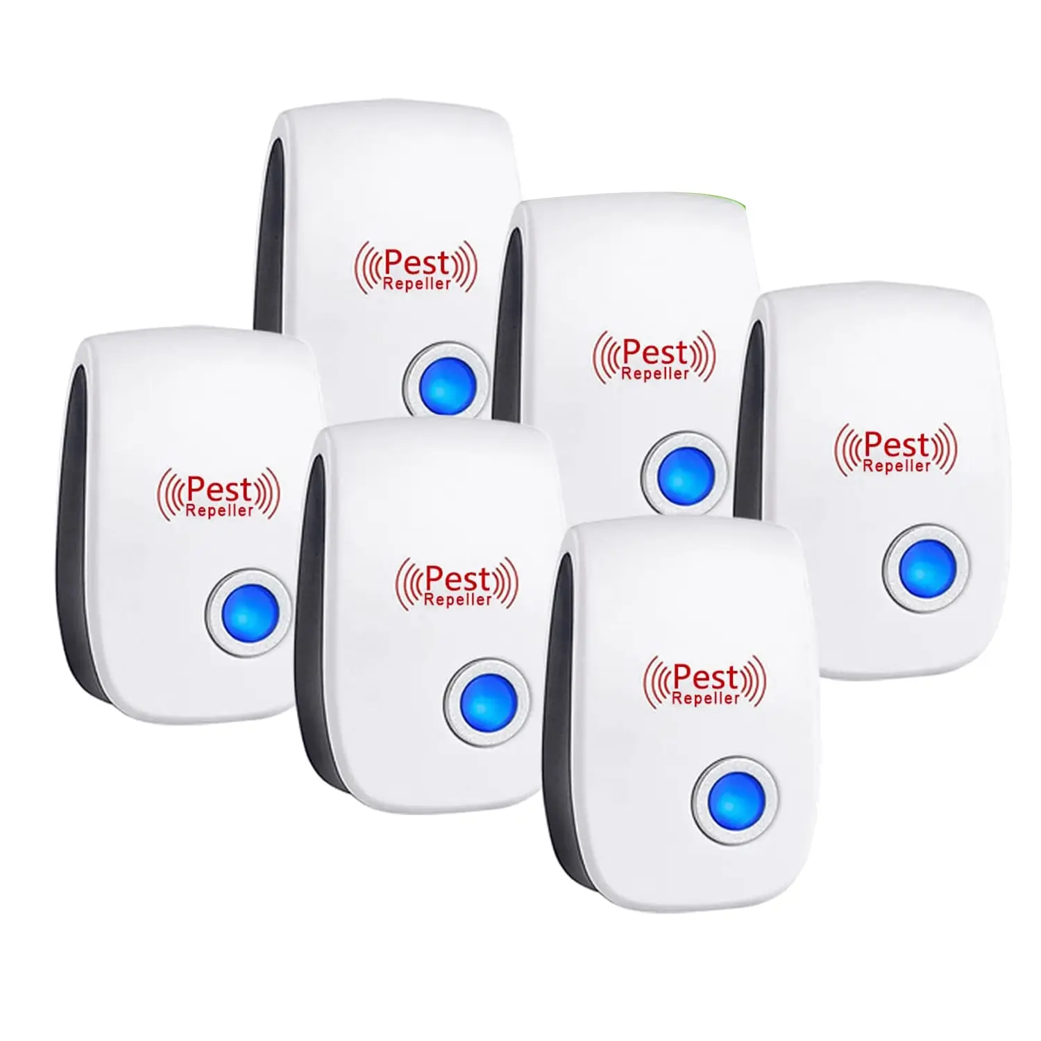 6 Pack Ultrasonic Repeller Electronic Plug in Mouse Roach Bug Indoor Home Kitchen,US Plug