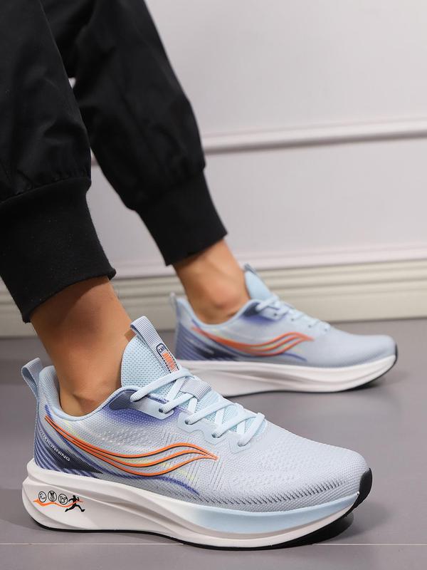 Men's Sporty Lace Up Running Shoes, Breathable Comfortable Sports Shoes, Non-slip Fashionable Casual Sports Shoes for Outdoor Activities 4