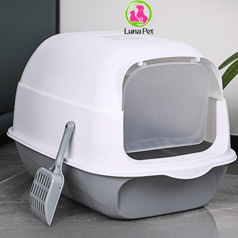 Nhà vệ sinh cho mèo kín LunaPet NVS03, nắp đậy kín, cửa cỡ lớn