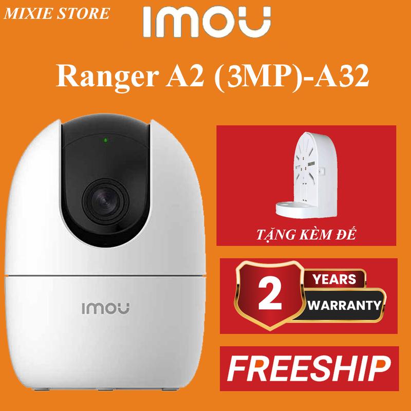 (TẶNG KÈM CHÂN ĐẾ) Camera Imou 3MP Ranger A32-3MP quay quét độ phân giải 2K (3.0MP) l đàm thoại 2 chiều l BH 2 năm camera  báo khóc camera  imou 1