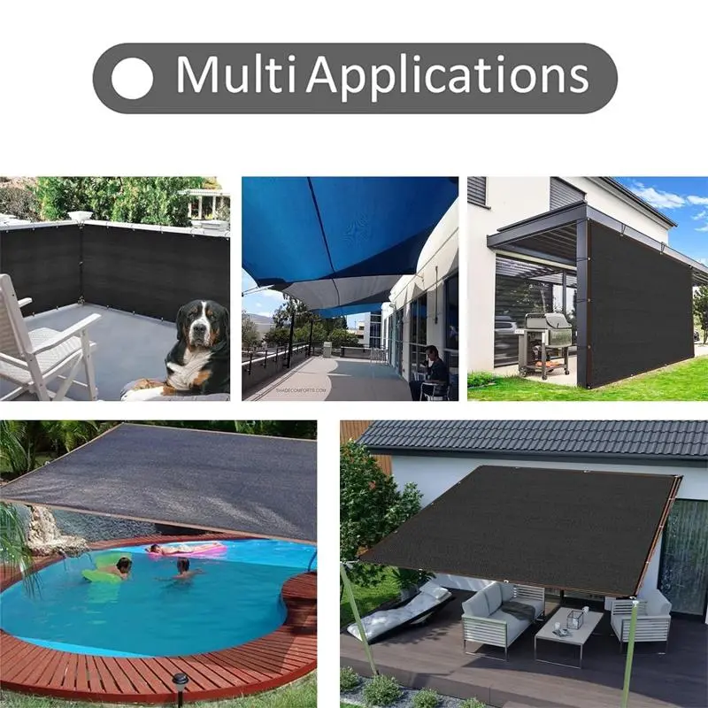 65% Black Shade Cloth, Durable Mesh Tarp with Grommets, Garden Sunblock Shade Cloth for Plants Cover, Greenhouse, Barns Kennel, Patio, Tomatoes 3