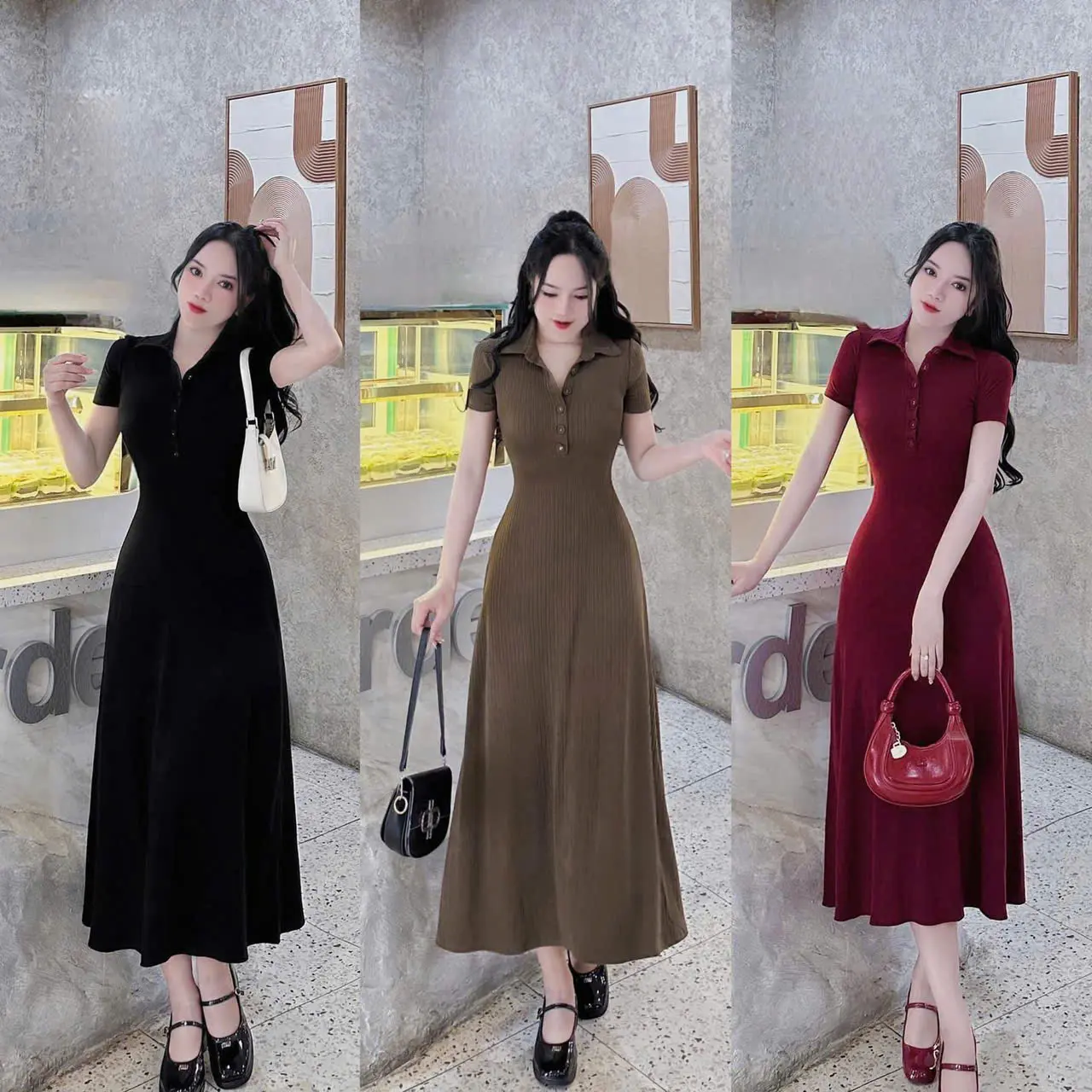 Đầm Hack Dáng Ngắn Tay Che Mỡ Bụng, Đi Tiệc Chất Thun Gân Co Dãn Tôn Dáng - Nhung Voi Dress