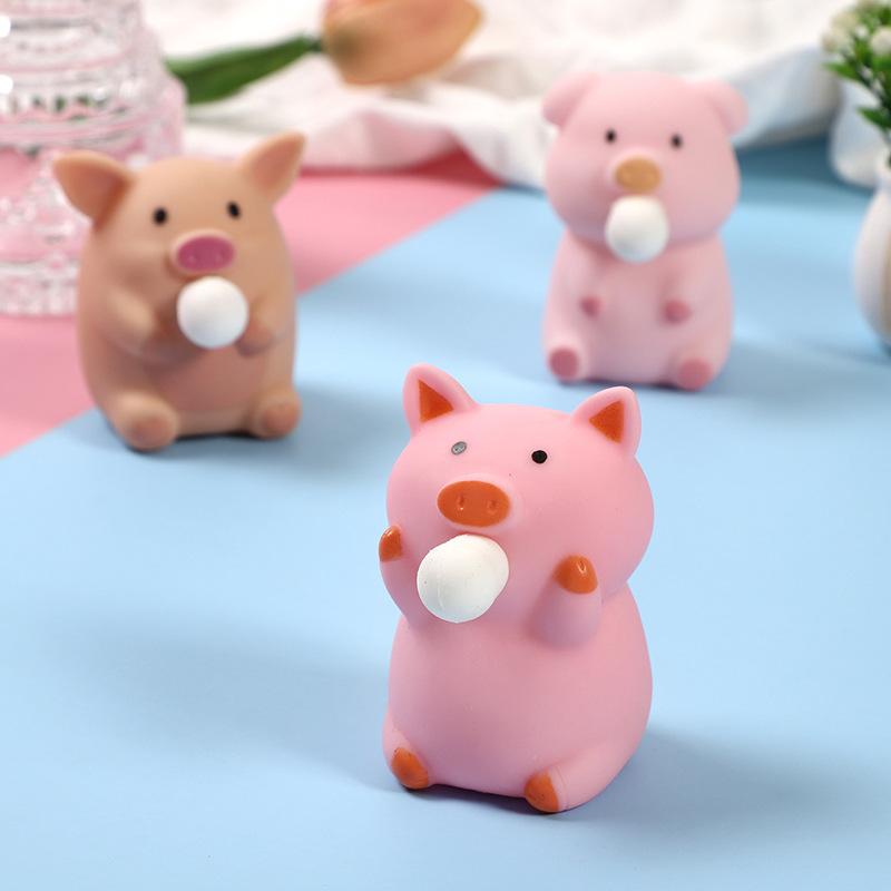 Product Introduction of Decompression and Spitting Pig Cute Blowing Bubble Squeeze Duck Decompression Vent Children Toys Pig Spitting Bubble Squeezing Toy 6