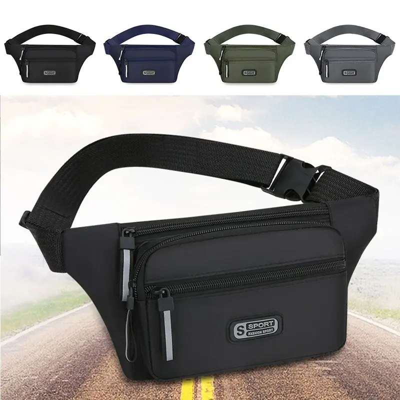 Túi Đeo Hông Nam, Chất Liệu Nylon Thời Trang, Sức Chứa Lớn, Chống Trộm, Thích Hợp Cho Thể Thao Và Điện Thoại Di Động, Nhiều Ngăn, Chống Thấm Nước, Ôm Sát, Lý Tưởng Để Sử Dụng Ngoài Trời 0