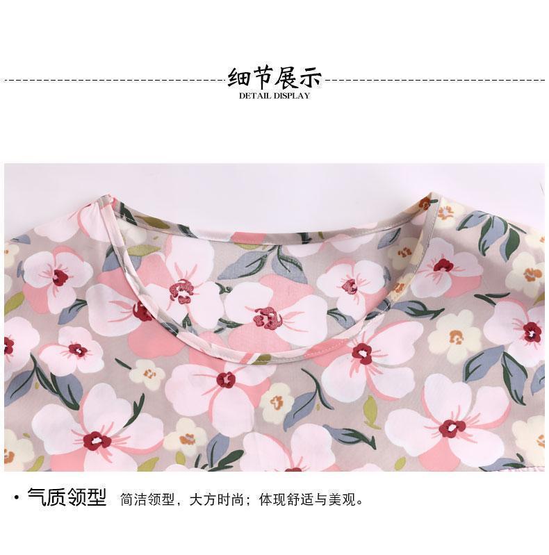 Product Introduction of Cotton and silk short-sleeved dress, summer new anti-bumping loose nightdress loose can be worn outside thin loungewear women 37