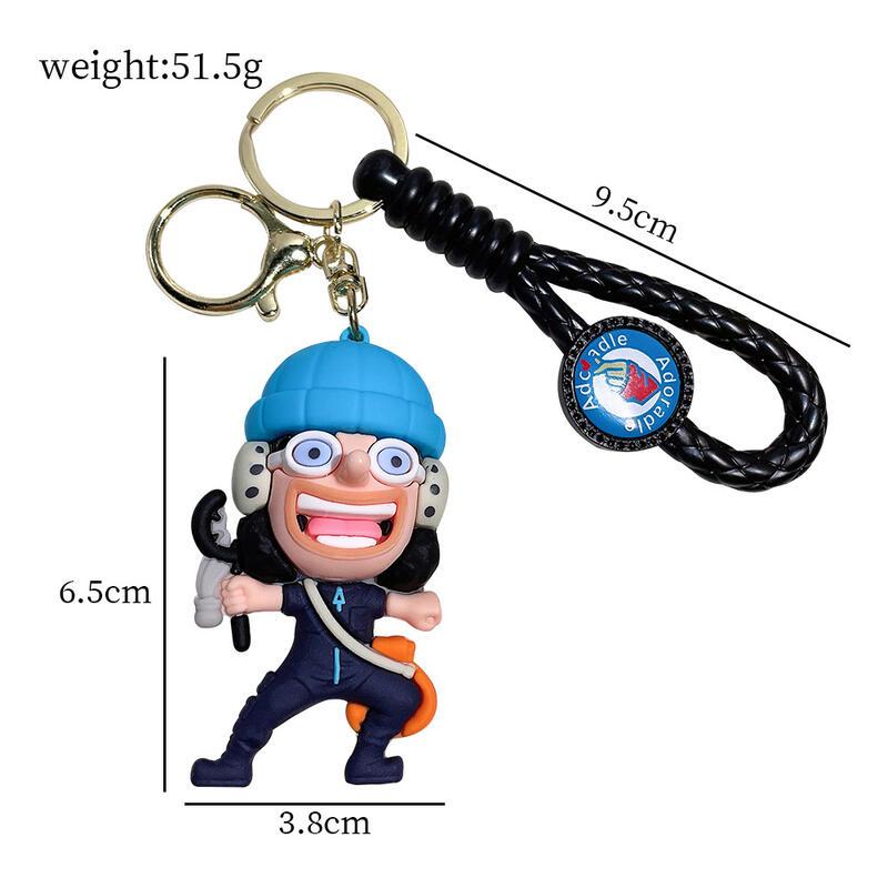 Product Introduction of 1 Pc Cartoon Anime One Piece Braided Rope Luffy Zoro Doll Student Backpack Pendant Car Keychain Children's Toy Party Birthday Gift 8