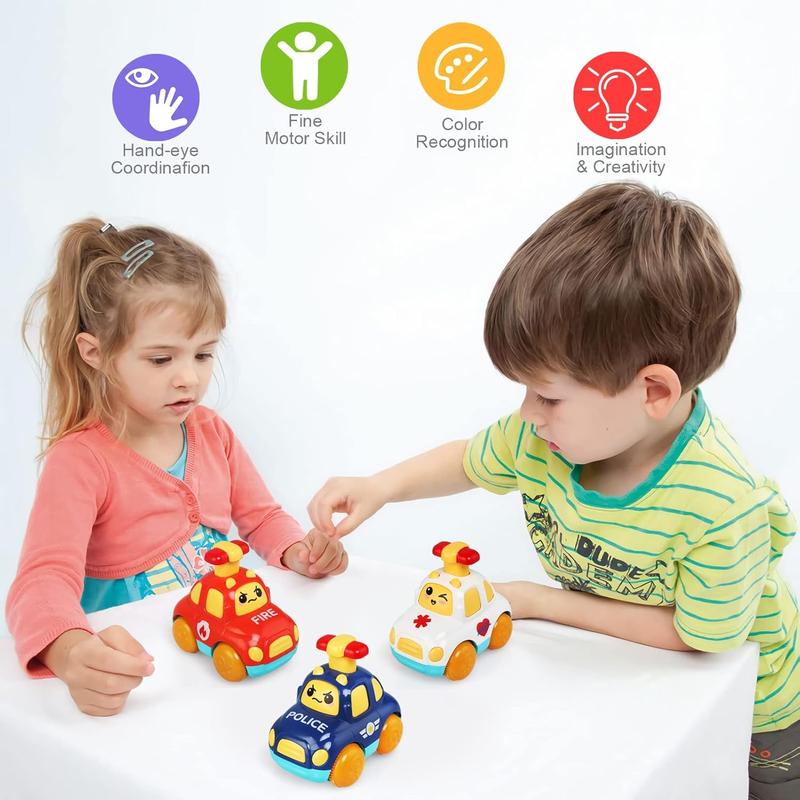 LEADSTAR Baby Toy Cars,Cartoon Wind up Cars for 1 Year Old Boy Gifts Press and Go Toddler Toy Cars for Toddlers 1-3 Baby Toys 12-18 Months Gifts for 1 2 3 Year Old Boys Girls 5