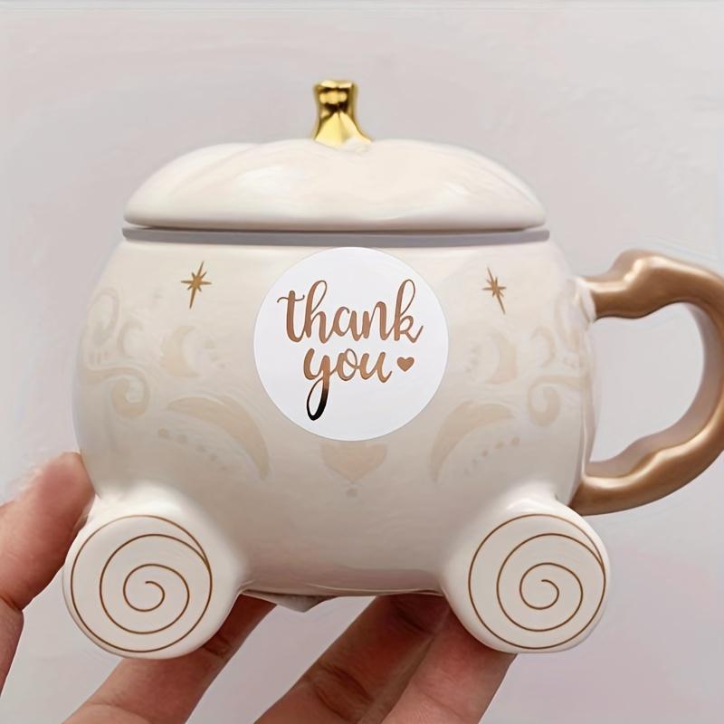 500pcs/set Gold Foil Thank You Sticker, Sealing Sticker, Round Label Sticker For Gift Wrapping 5