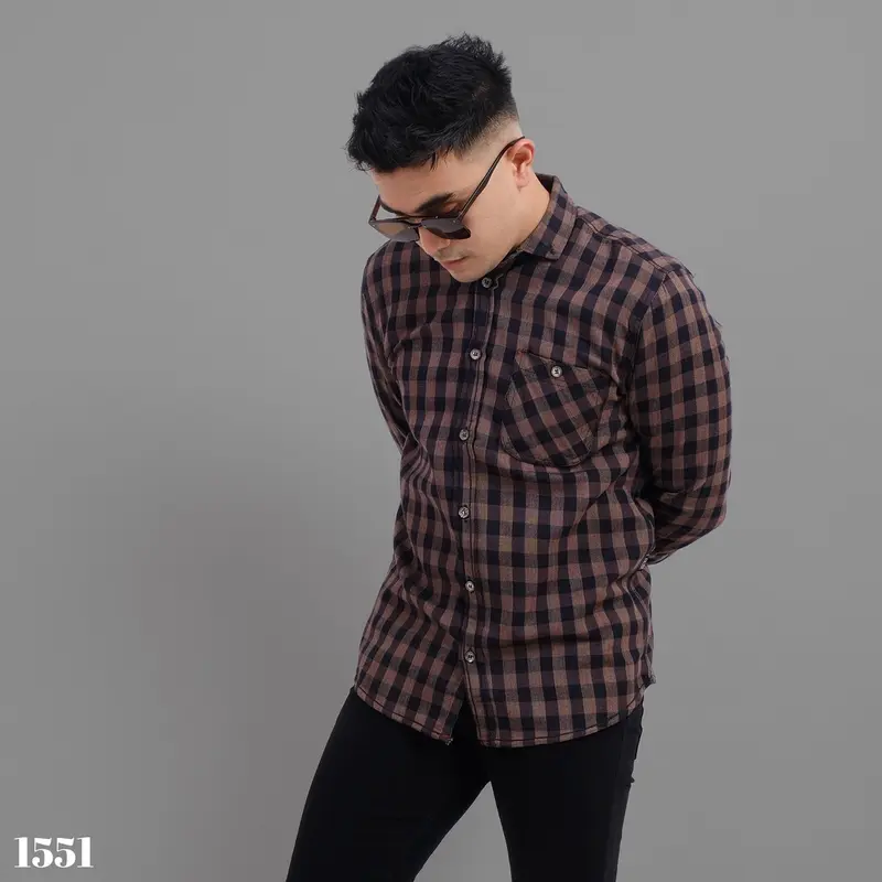 Dgm kemeja flanel pria lengan panjang casual 1551 4