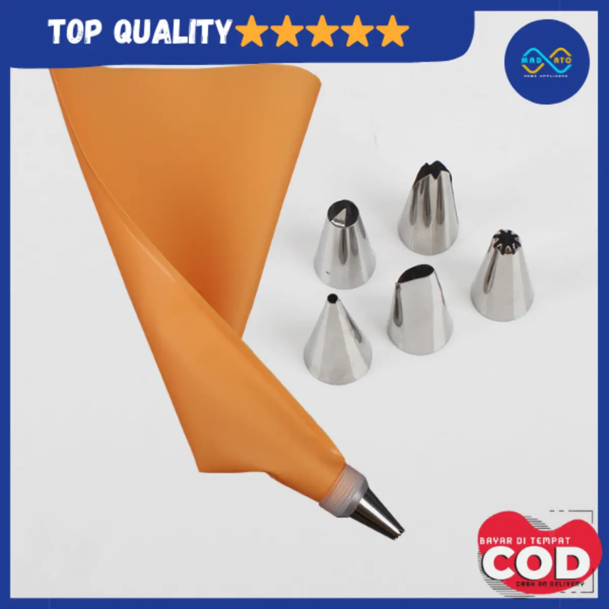 Piping Bag Silikon Set 8 in 1 Cake Decorating Cookie + Spuit 8 IN 1 / ICING SPUIT DEKORASI KUE CHEF PASTRY / Tempat Krim Plastik Silicon