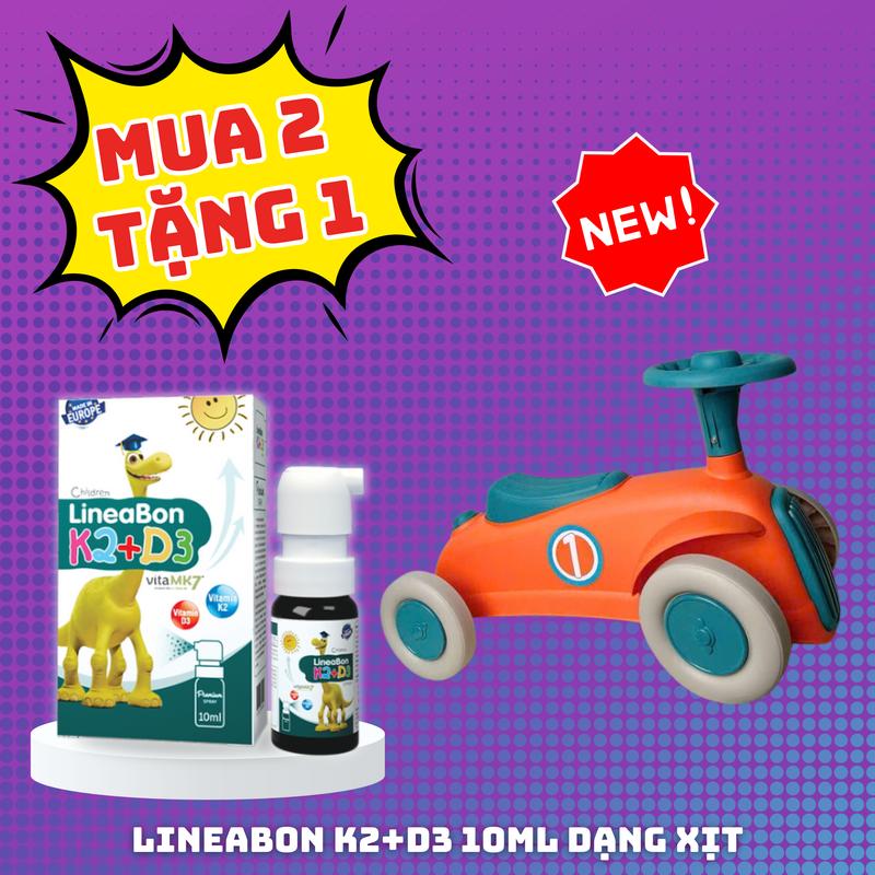 [TẶNG XE Ô TÔ PT008] Combo 2 Lọ LineaBon Vitamin D3 K2 10ml DẠNG XỊT - Vitamin tăng chiều cao cho bé chính hãng
