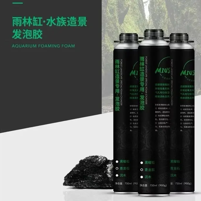 [1 chai]Keo bọt nở Foam Mius màu đen tạo hình bố cục Hồ bán cạn, Hồ Thuỷ sinh tặng kèm vòi - Thể tích 750ml 2