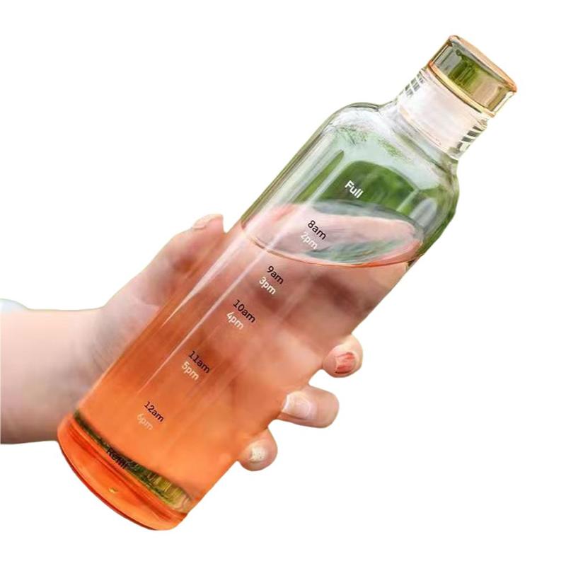 Product Introduction of 500/700ml Transparent Straw Water Bottle With Lids Cover Portable Cute Water Cup M4T0 22