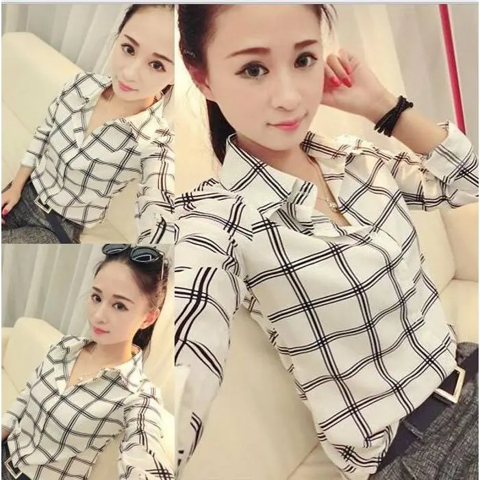 Áo Sơ Mi Dài Tay Phong Cách Preppy Phong Cách Hàn Quốc Mới 2024 In Họa Tiết Tươi Mới Kẻ Sọc Thanh Lịch Màu Đen Và Trắng, Đơn Giản Và dễ phối đồ