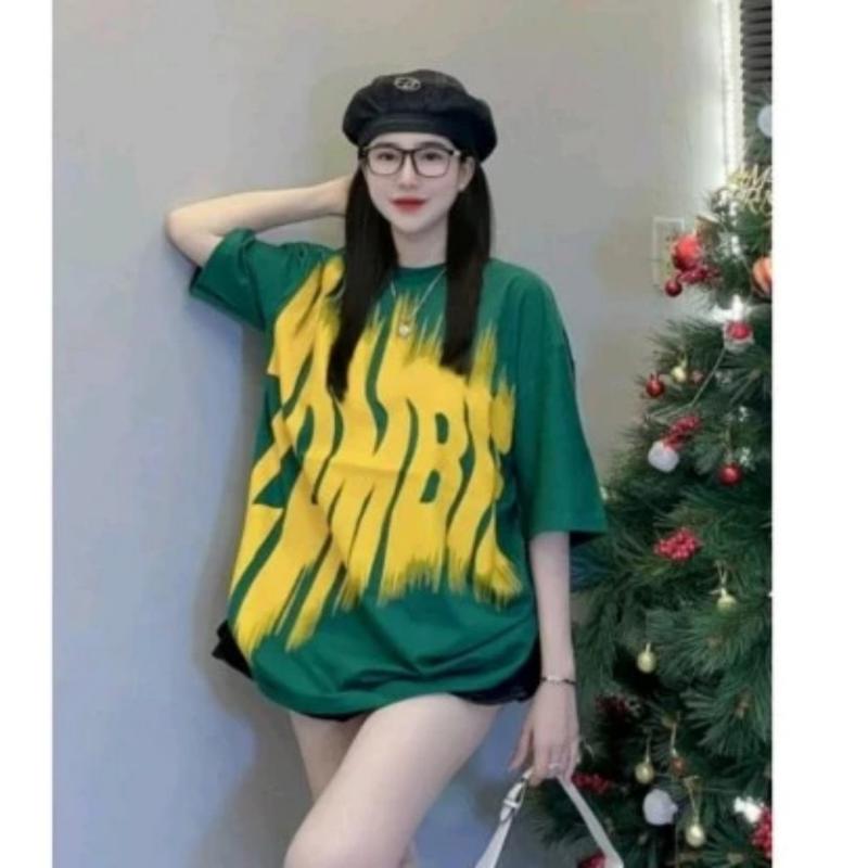 Áo Thun Nữ Dáng Rộng In Họa Tiết ZOMBI Chất Lượng Cao, Phong Cách Hàn Quốc, HALUSA M1143, Dành Cho Nữ Voan Top Women 3