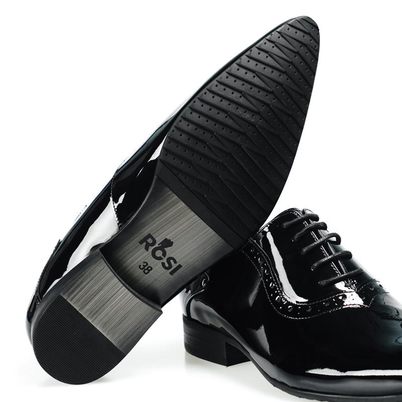 GS105 - Mẫu giày Nhập Khẩu Oxford da bóng mũi nhọn chính hãng ROSI 4