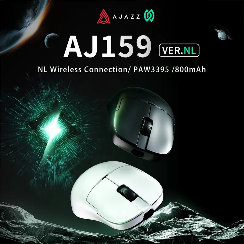 AJAZZ AJ159 Wireless Mouse, Rechargeable Wireless Gaming Mouse, Lightweight Mouse for Gaming, Office, Home 2