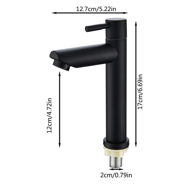 Stainless Steel Single Cold Water Faucet, Public Sink Faucet, For Bathroom And Kitchen 2