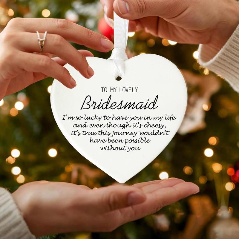 Product Introduction of Ceramic Heart Shaped Ornament, Bridesmaid Gift, Bridesmaid Decoration, Party Gift for Bridesmaid, Wedding Party Favors 5