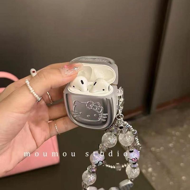 Hộp đựng tai nghe công nghiệp nặng, tinh tế, thích hợp cho Apple Bluetooth , dễ thương, Airpods2, vỏ bảo vệ cho bé gái, Kitty thế hệ 3, Nhật Bản và Hàn Quốc Phụ Kiện Nghe Nhạc Earphone 2