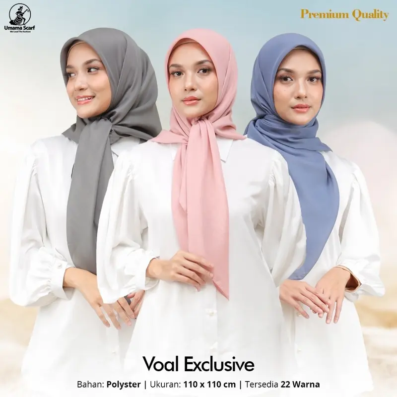 Hijab Segiempat Polos Voal Exclusive Ori Umama
