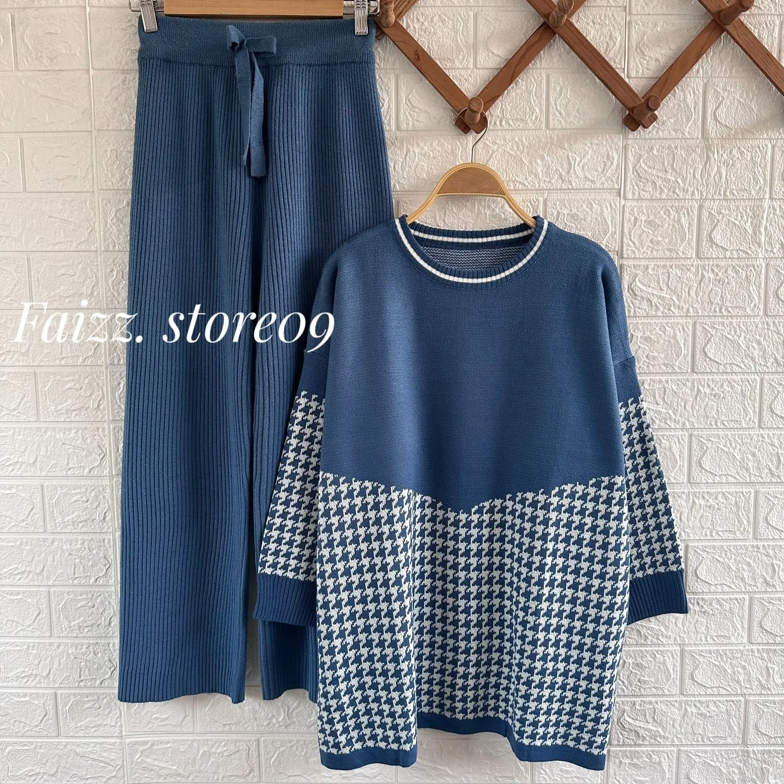 Oneset Kalista Oversize Tops Setelan Celana Kulot Rajut Wanita Premium Fit Panjang Variasi Baju Atasan