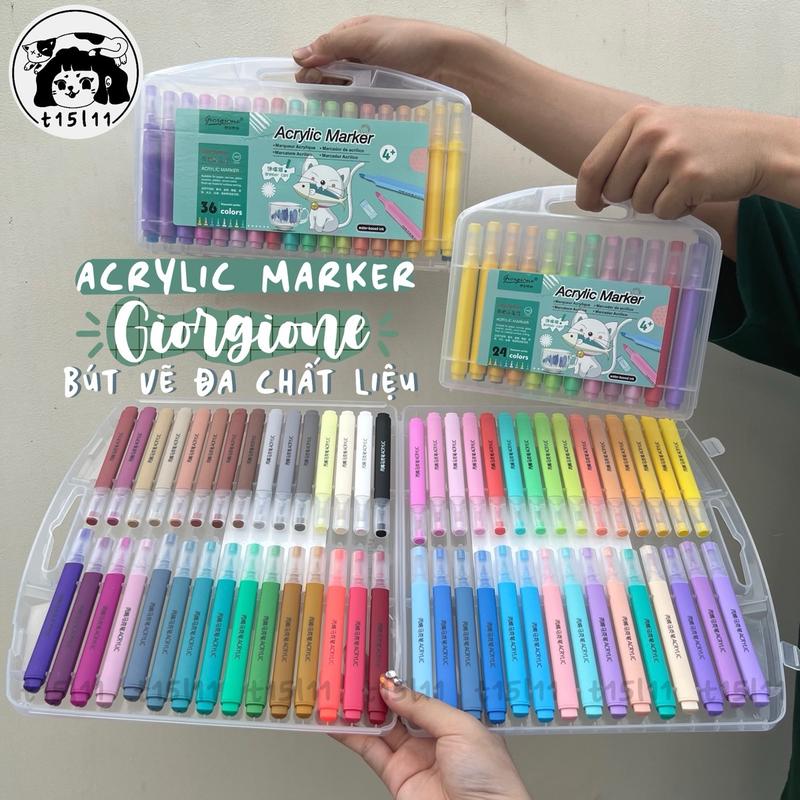 t15l11 Bút vẽ Acrylic Marker Giorgione đa chất liệu 12 24 36 48 60 màu