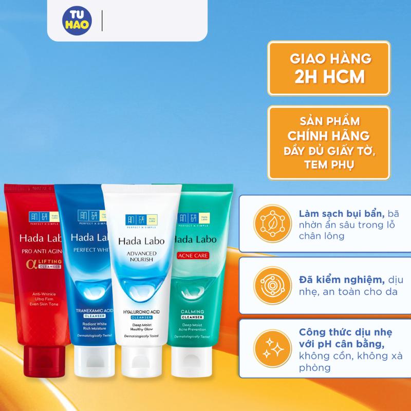 Sữa rửa mặt Hada Labo dưỡng ẩm, dưỡng trắng 80g - Từ Hảo Skincare