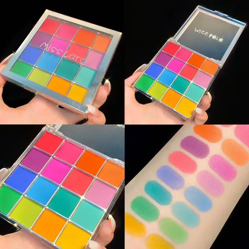 Miss Lara Colorful 9 Colors Eye Shadow Plate Matte Multicolor Student Children's Day Performance Stage Makeup Colorful Red Green Blue Eye Shadow Plate