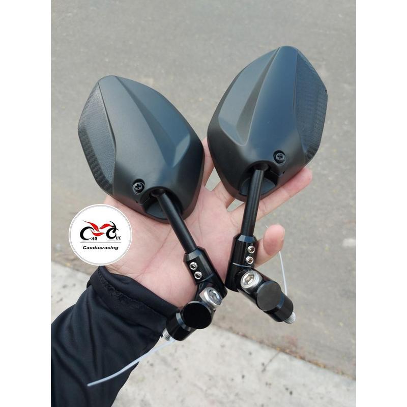 (KHÔNG KÈM LỤC GIÁC) Gương xoay 360 Độ 5 cạnh vân cacbon 5D chân xoay 1 cặp và 1 bên trái ốc 10mm Phụ Tùng Phụ Kiện
