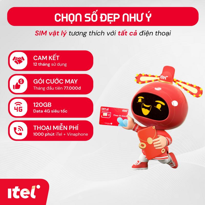   SIM iTel  Vựa số đẹp số đặc biệt - Cam kết 24 tháng sử dụng 
