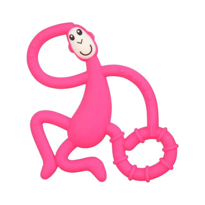 Soft Silicone Funny Monkey Shaped Teether, Animal Silicone Teether for Baby, Baby Teething Toys, Creative Teether Sensory Toys, Baby Teething Roller Toy, Fidget Toys for Kids, Girls Birthday Gift, Baby Stuff, Newborn Baby Products