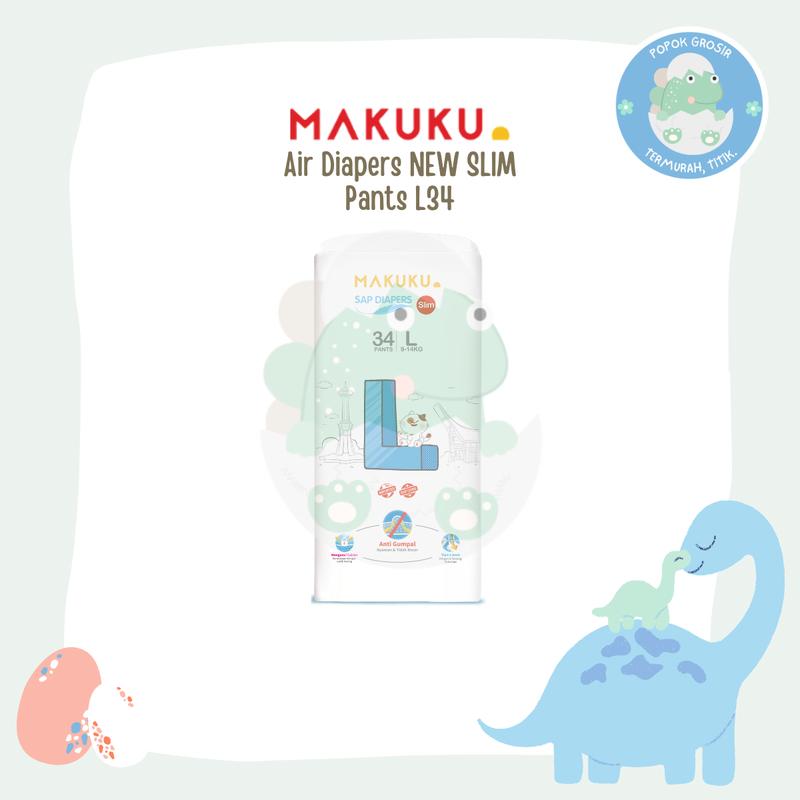 Product Introduction of (NEW SLIM) MAKUKU SAP diapers popok new slim L34 - celana 2