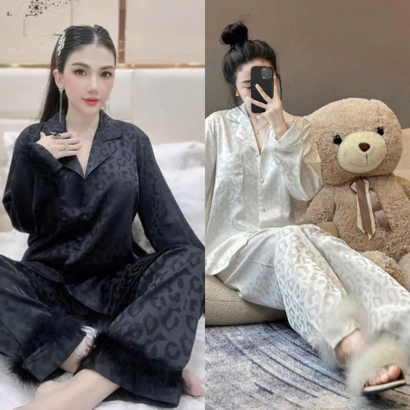  Đồ bộ nữ Gấm lông vũ vải lụa latin siêu mượt Freesize Women Quần Ngủ 