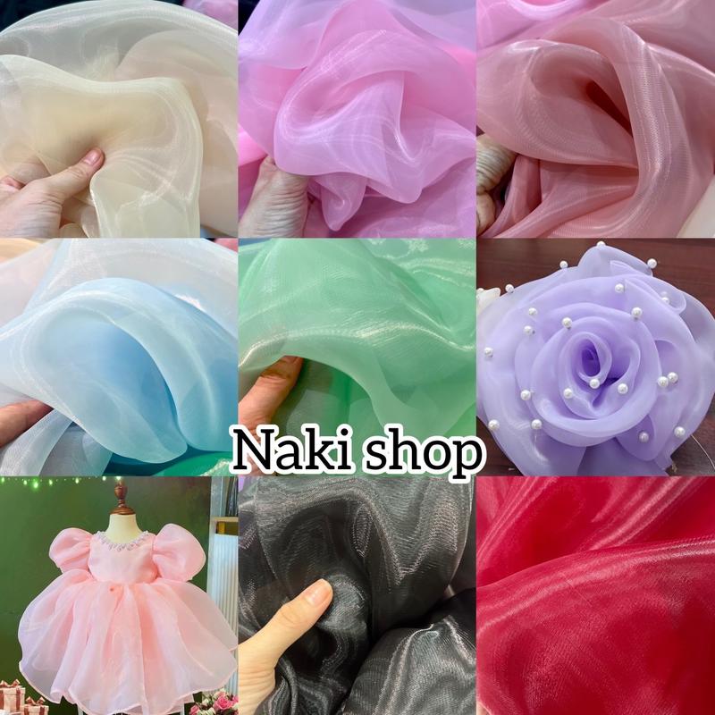 Vải voan kính mỹ kiếng mỹ loại nềm có đồ phồng may đầm váy làm hoa phụ kiện