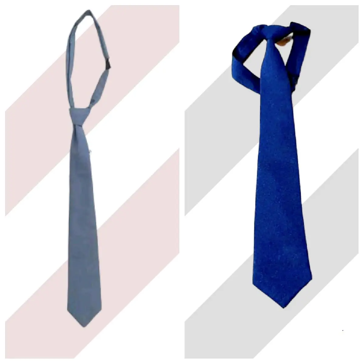 Dasi Polos SMA / SMP Perekat Lurus Biru & Abu Seragam Famatex / Kain Biasa Panjang 43cm Tanpa Logo