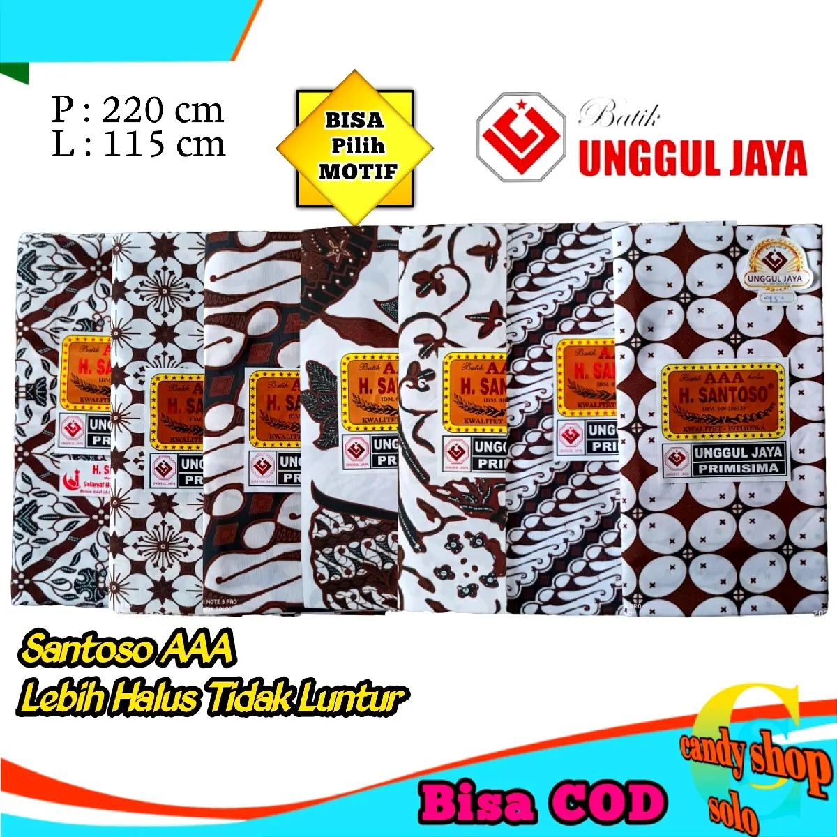 Kain Batik Panjang Dasar Putih,Jarik Batik Panjang Tidak Luntur,Kain