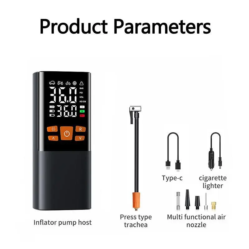 Portable Air Compressor, 3 in 1 Inflation Pump, Multifunctional Wireless Mini Inflation Pump, Suitable for Ball, Bicycle, Motorcycle & Car Tire Inflation, Vehicle 4