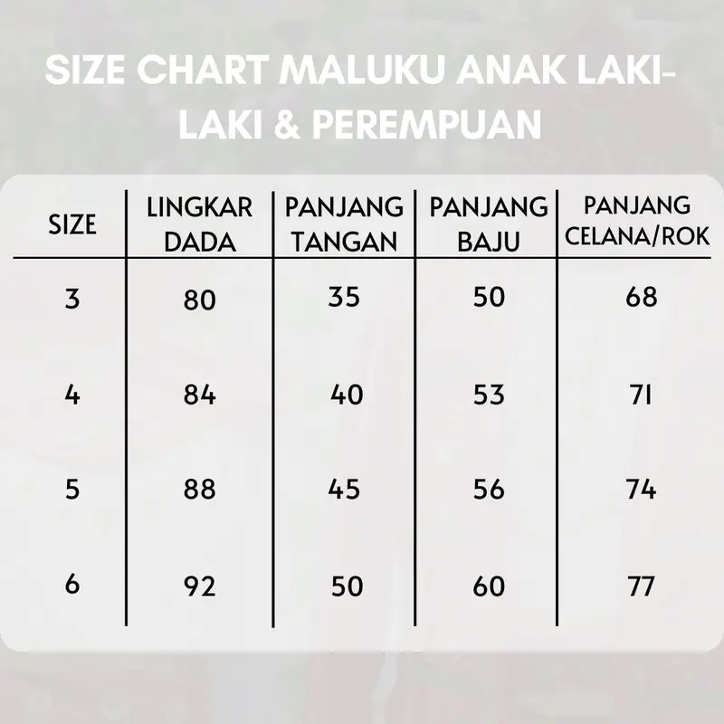 Baju adat anak MALUKU satuan (Laki/Cewek) 4