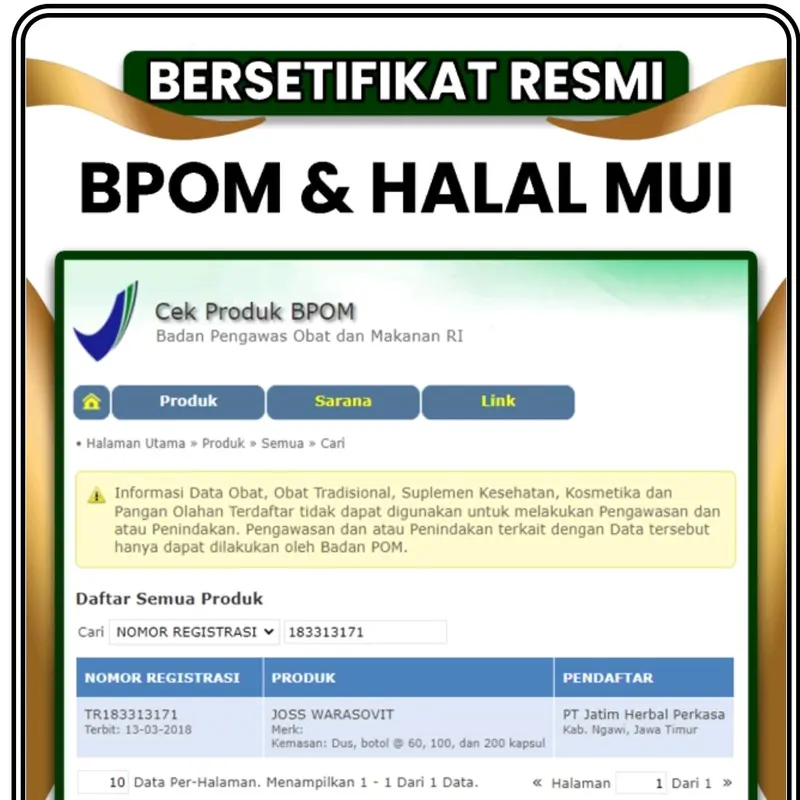 JOSS WARASOVIT Herbal JOSSVIT Membantu Turunkan Gula Darah (Diabetes) Kolesterol Tekanan Darah Tinggi (Hipertensi) Asam Urat 2