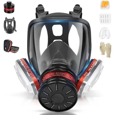Tactical Gas Mask For Chemicals Dust HANUU Full Face Gas Mask With 40mm ...