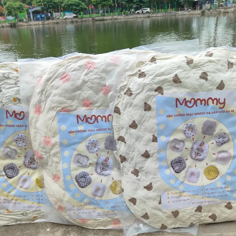 ￼Gối chống trào ngược vải xô loại sịn size to mềm thấm hút mồ hôi tốt 0
