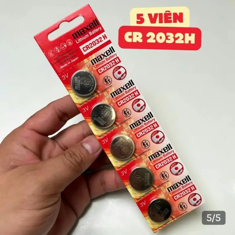 ￼Pin CR2032H Chính Hãng Maxell Lithium 3v - Pin Remote Smartkey Ô tô Xe Máy Đồng Hồ Thiết Bị Các Loại (1 vỉ 5 viên) 2